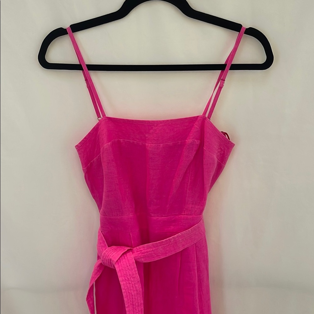 J.Crew Elegant Linen Pink Sleeveless Jumpsuit - Picture 2 of 8